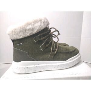 Romika Helsinki Winter Ankle Boots Faux Fur Women EU 38 Olive Green Waterproof
